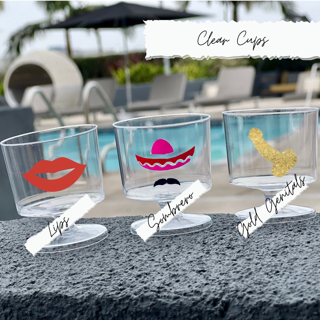 Personalized Plastic Shot Glasses, Bridal Shower Shot Cups, Dirty 30