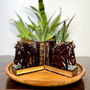 Vintage Ceramic Horse Head Bookends