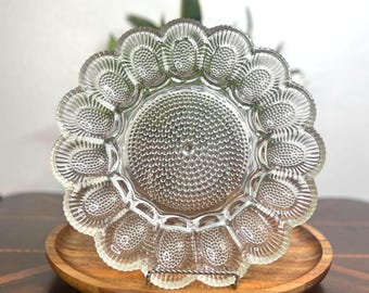 アメリカ製アンティーク　虹色に光るカーニバルグラス　角形ボウル【美品・稀少品】 アメリカ製アンティーク 虹色に光るカーニバルグラス 角形ボウル