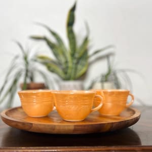 Fire King Peach Lustre Cups – Set of 3