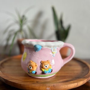 Vintage Teddybär Keramik Übertopf
