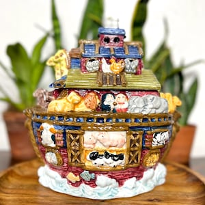 Vintage Noah&#39;s Ark Cookie Jar by BICO