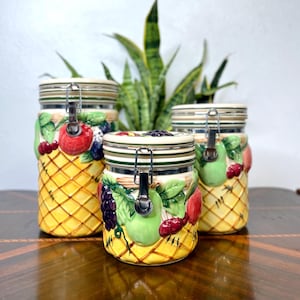 Vintage Fruit Canister Set of 3