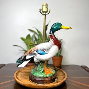 Vintage Lifesize Mallard Duck Lamp - 21&quot;