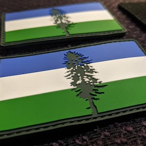 Cascadia PVC Doug Flag Patch: With Velcro Hook and Loop Backing