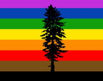 Cascadia Rainbow PRIDE Flag 3'x5'