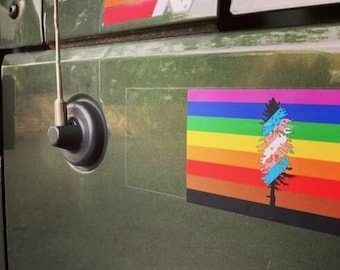 Philly Rainbow PRIDE Doug Flag Stickers 2x3" and 3x5"