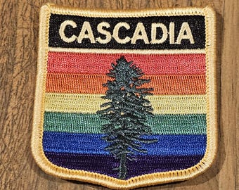 Cascadia Pride Shield Iron On Patch