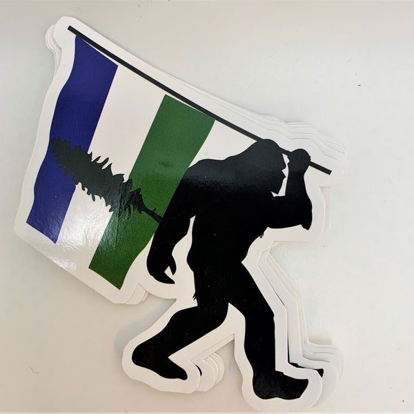 Cascadia Sasquatch w/ Doug Flag Sticker