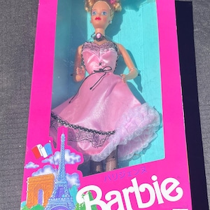 Paris Barbie Vintage Barbie Collectable In Box New Old Stock Barbie Vintage Parisian Barbie Dolls of The World Collection 1990 Mattel #9843