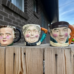 Toby Jugs Air Fern Planter Vintage Ceramics Historical People Set of 3