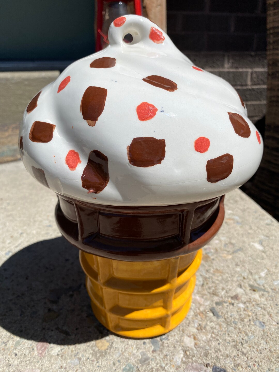 Ice Cream Cookie Jar Vintage Soft Serve Vanilla With Sprinkles Etsy