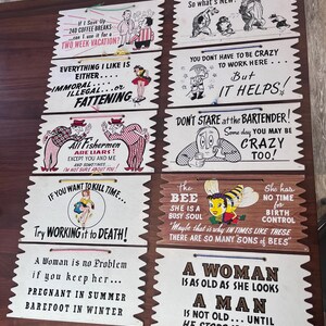 Cardboard Sign Advertising Sign Vintage Signs Paper Signs Old World Signs Mid Century Sign Naughty Sign Work Sign Taboo Sign Hot Topic