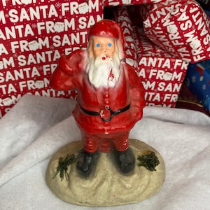 Vintage Christmas Decor Santa Decor Paper-Mache Santa Decor