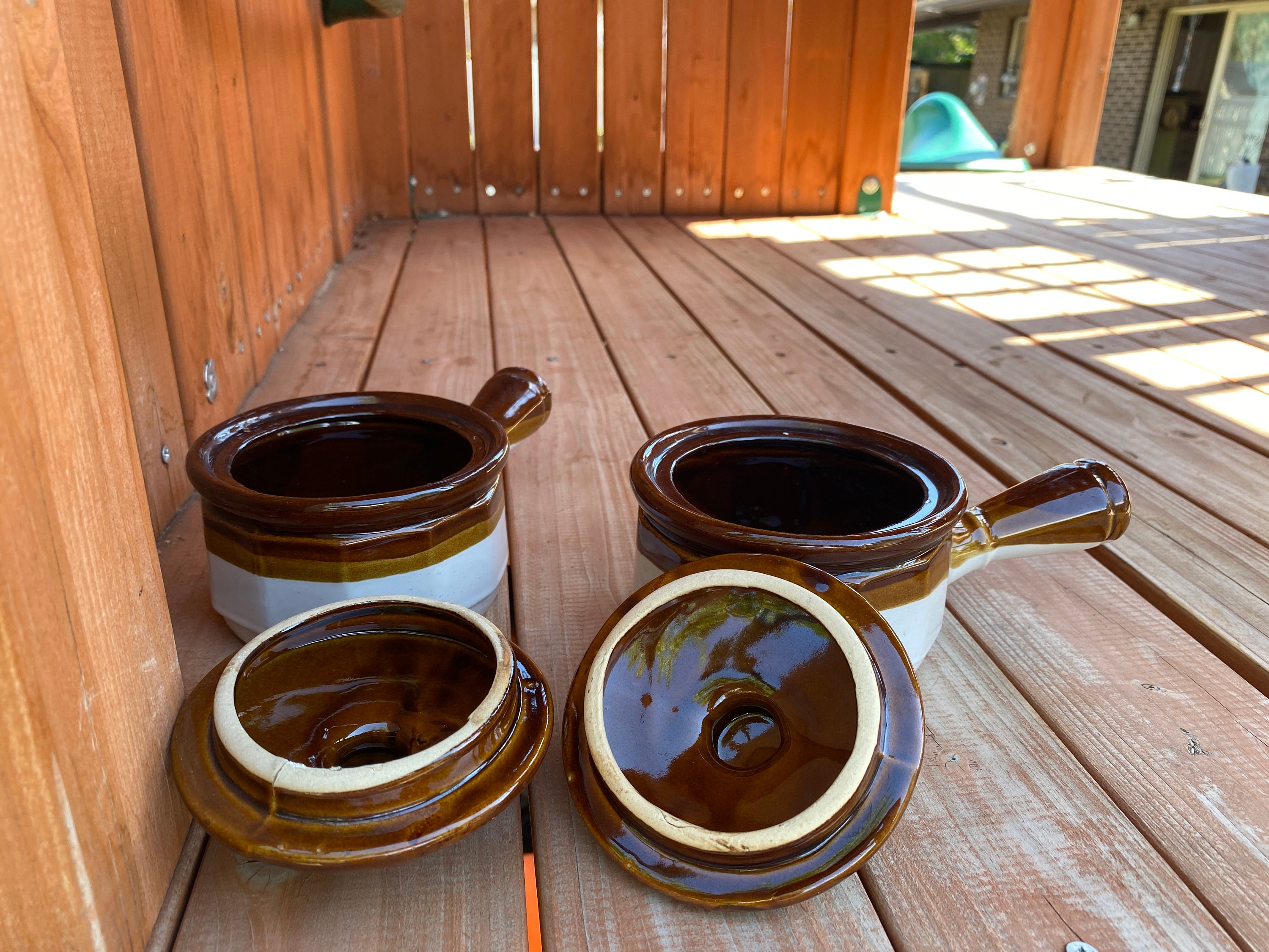 Vintage Soup Bowls Onion Soup Bowls with Lids Stoneware Etsy