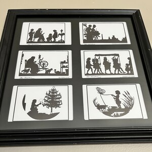 Else Hasselriis Silhouette Framed Art Black and White Wall Decor Butterfly