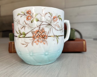 Taza de bigote floral vintage: regalo novedoso para café