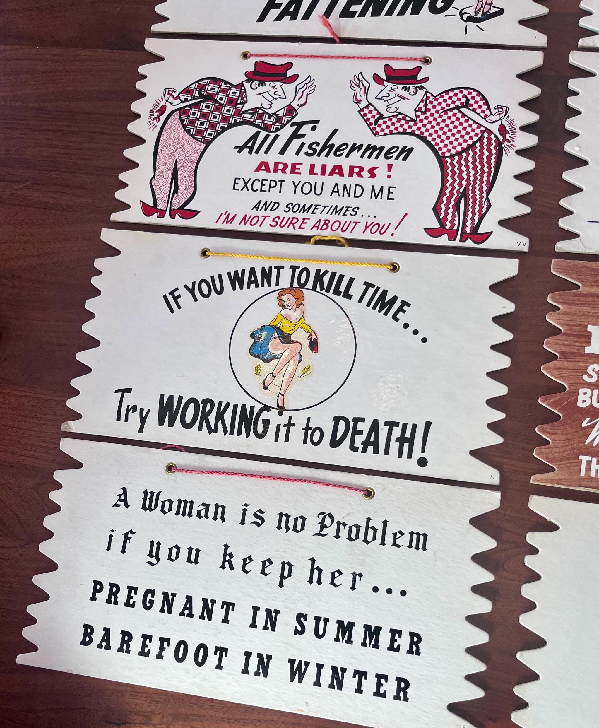 Vintage Cardboard Advertising Sign, Naughty Humor - Etsy