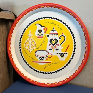 Kitchen Decor Vintage Coffee Lovers Coffee Decor Kaffee Klatch Serving Tray Vintage Orange