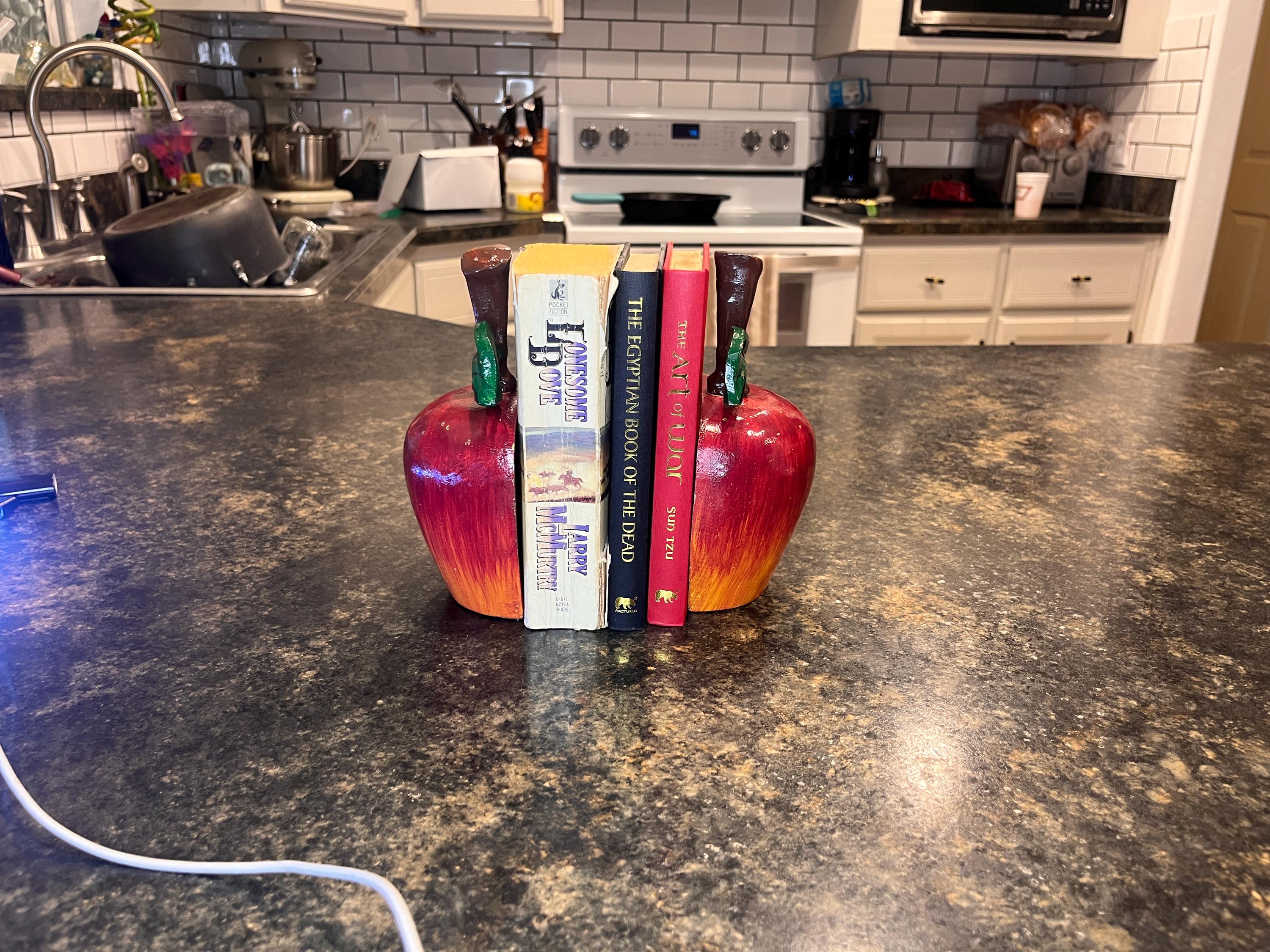 Vintage Apple Bookends Doorstops Teacher Gift Americana Decor Red ...