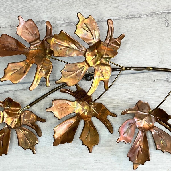 Vintage Copper Leaves Copper Maple Leaves Wall Decor Metal Sculpture Metal Wall Art
