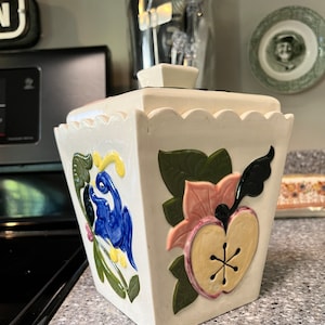 Canister Vintage Canister Ceramic Container Handmade Pottery