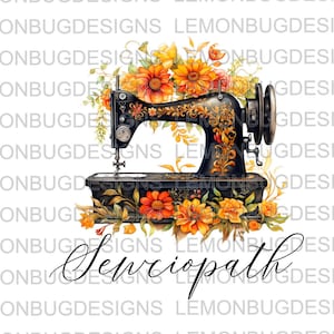 Vintage sewing machine png, Sewing Machine png, Sewciopath png,  Digital Design, Farmhouse, Rustic, Shabby, Cottage