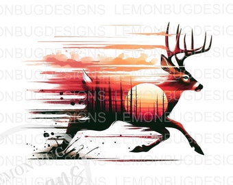 Patriotic Deer Hunting PNG: All American Design (Digital Download)