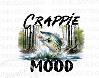 Crappie Mood PNG, Crappie PNG, Vissen PNG, Digitale download, Sublimatie png, Afdrukbare kunst