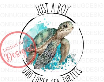 Tortue marine PNG : Ocean Boy Design, sublimation (téléchargement numérique)