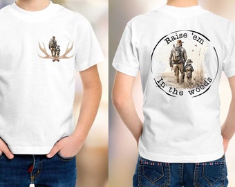 Raise &#39;em in the Woods png, Huntin&#39; Buddies png, Bucks and Beards PNG, Deer Hunting PNG, Front and Back PNG, Hunting png, sublimation