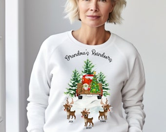 PNG, Grandma&#39;s Reindeers with Personalized Signs, PNG, Christmas png file