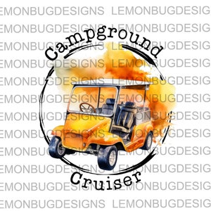 キャンプ場クルージング png、キャンプライフ PNG、キャンプ PNG、キャンプ、ゴルフカート PNG、デジタルデザイン、昇華 png