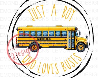 PNG, Un garçon qui aime les bus, Cercle grunge, sublimation, Ferme, Rustique, Campagne, Art à imprimer