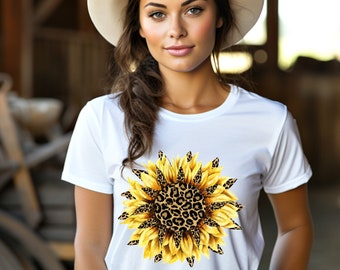 PNG, Whole Sunflower PNG, Leopard Sunflower PNG, sublimation, Digital Download