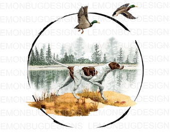 Jagdhund & Ente PNG: Wachteln Fasan Kunst (Digitaler Download)