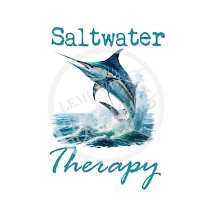 Thérapie en eau salée PNG, pêche en eau salée PNG, téléchargement numérique, sublimation, art imprimable