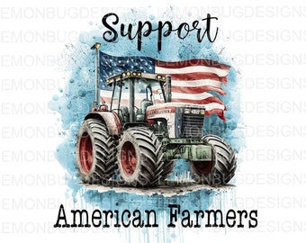 American Farmer Tractor PNG: Patriotic Farm Life (Digital Download)
