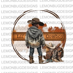 Little Cowboy PNG, Black Cowboy png, African American Cowboy png, Cowboy png, Western PNG, Digitale Download, sublimatie png, Afdrukbare kunst