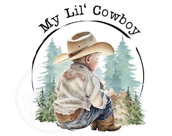 Little Cowboy PNG: Western Printable Art (Digital Download)