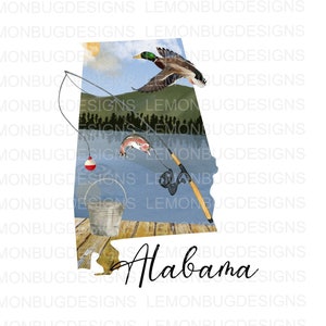 Alabama png, Gone Fishin' PNG, Bass PNG, Fishing PNG, Téléchargement numérique, Sublimation png, Art imprimable