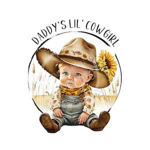 Daddy's Little Cowgirl PNG, Future gate Opener png, Longhorn Cattle PNG, Longhorn PNG, Digitale Download, sublimatie, Afdrukbare kunst