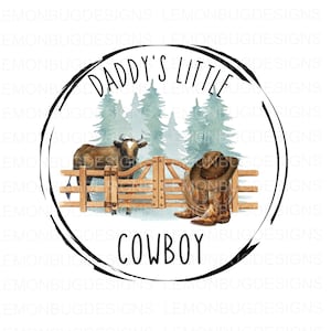 Daddy's Little Cowboy PNG, Future gate Opener png, Longhorn Cattle PNG, Longhorn PNG, Digitale Download, sublimatie, Afdrukbare kunst