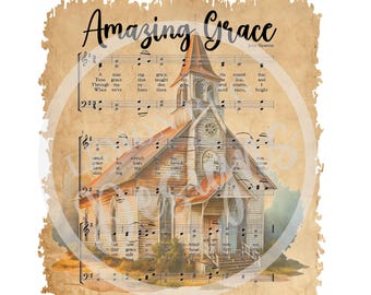 Amazing Grace png, Country Church PNG , Church PNG,  Christian PNG , Sublimation png, Transfer File , Digital File, Rustic Church png
