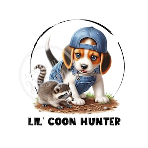 Lil 'Coon Hunter PNG, Caça PNG, Racoon png, Coon Hunting png, Coon Hunter png, Download digital, sublimação, Arte para impressão