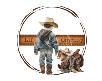 Little Cowboy PNG: Western Printable Art (Digital Download)