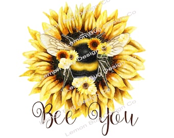Abeja girasol PNG: Diseño rústico con estampado de leopardo (descarga digital)