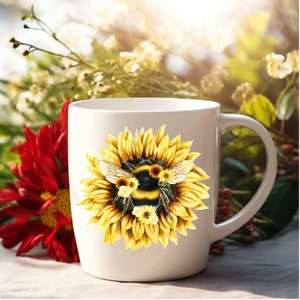 Bumble Bee Sunflower Design: Rustic Leopard Print Art (Digital Download)