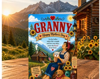 Happy Mother's Day Granny PNG; Country Granny png, Print Your Own  (Digital Download)