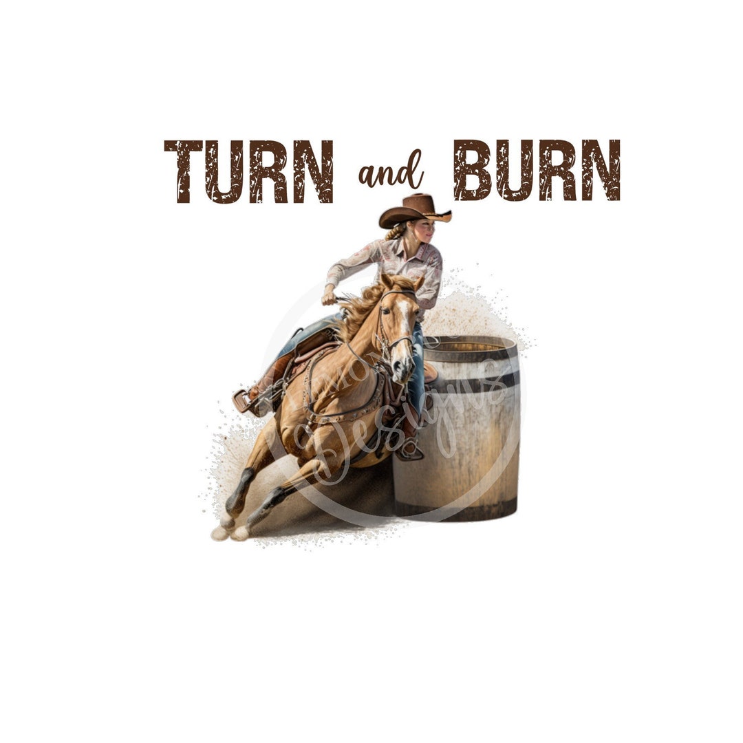 Turn and Burn Png, Barrel Racing Png, Rodeo PNG, Cowboy PNG , Digital